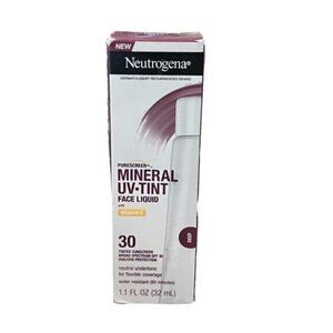Neutrogena Mineral UV Tint Face Liquid SPF 30 Sunscreen DEEP 1.1oz NEW Vitamin E